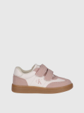 White Kids Low Cut Velcro Sneakers  Girls