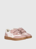 White Kids Low Cut Velcro Sneakers  Girls
