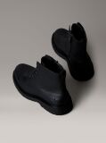 Black Tumbled Leather Lace-Up Zip Boots  Men