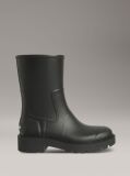 Black Waterproof Flexible Lug Sole Rainboots  Women