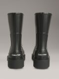 Black Waterproof Flexible Lug Sole Rainboots  Women