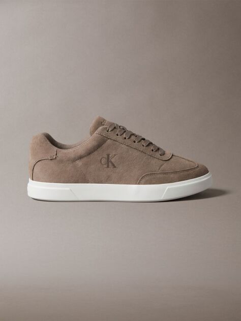 Brown Suede Signature Logo Trainers  Men