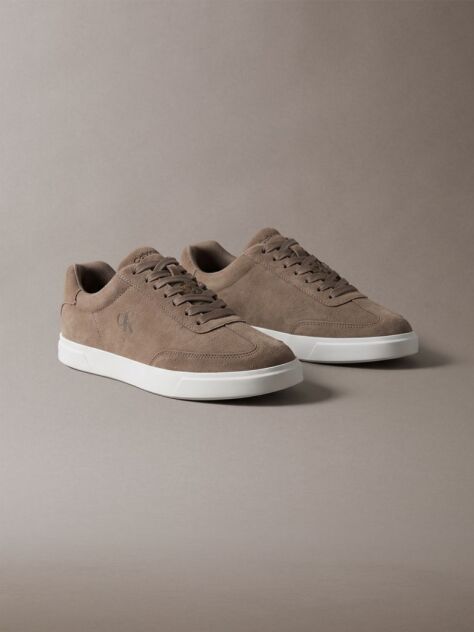 Brown Suede Signature Logo Trainers  Men
