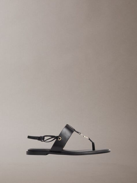 Black Filomena - Leather Slingback Sandals  Women