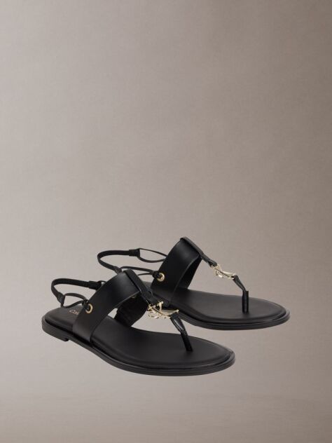 Black Filomena - Leather Slingback Sandals  Women