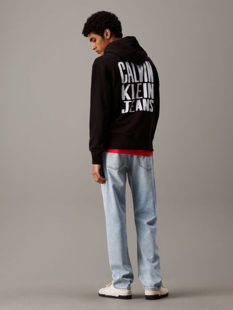 Black Back Logo Graphic Hoodie  Men