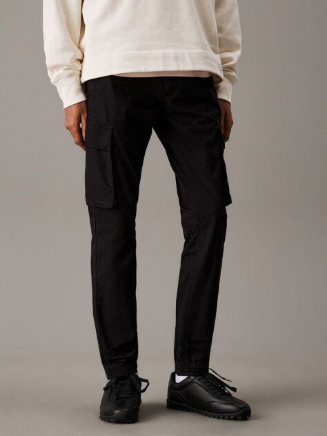 Black Skinny Ripstop Cargo Pants  Men