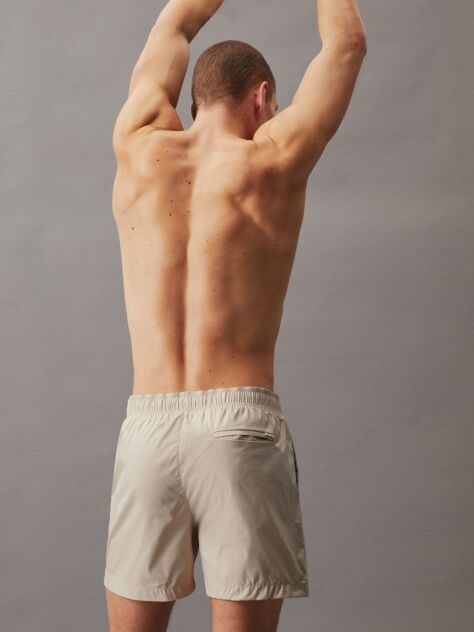 Beige Medium Drawstring Swim Shorts  Men