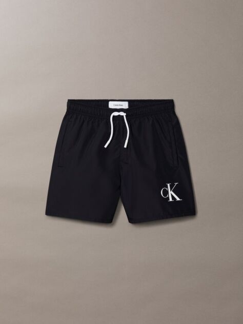 Black Boys Swim Shorts - CK Monogram  Boys