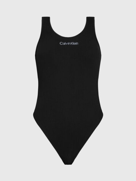 Black Low Back Swimsuit - CK Meta Essentials  Women