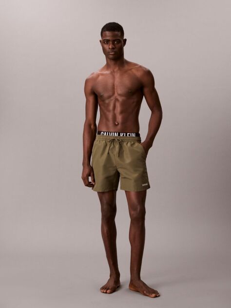 Green Double Waistband Swim Shorts - Intense Power  Men