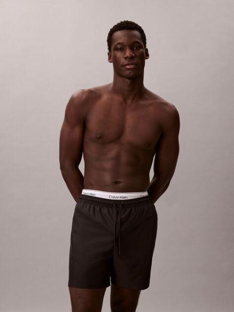 Black Medium Drawstring Swim Shorts - CK Essentials  Men