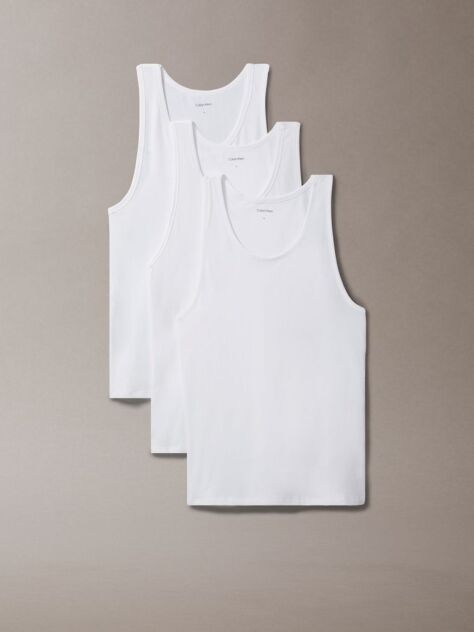 White 3 Pack Lounge Tank Tops  Men