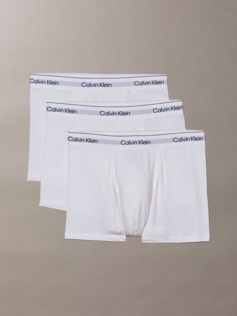 White 3 Pack Relaxed Dart Trunks - Icon Cotton Stretch  Men