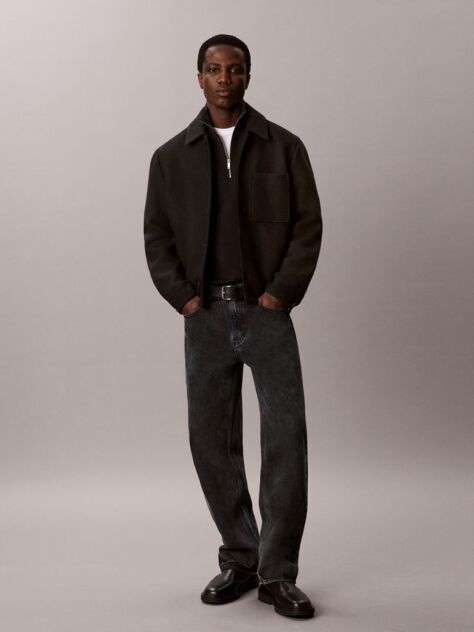 Black Quarter Zip Jumper  Men