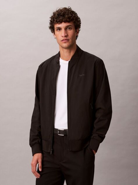 Black Matte Bomber Jacket  Men