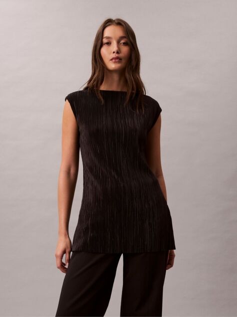 Black Plisse Tunic  Women