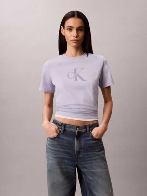 Purple Monogram Logo Tee  Women