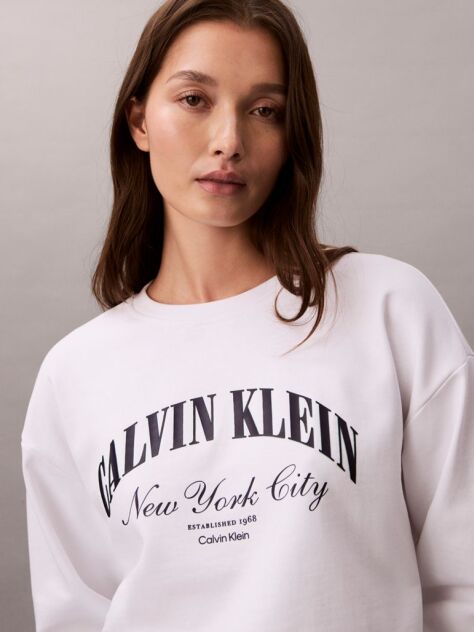 White Varsity Logo Sweatshirt  Women