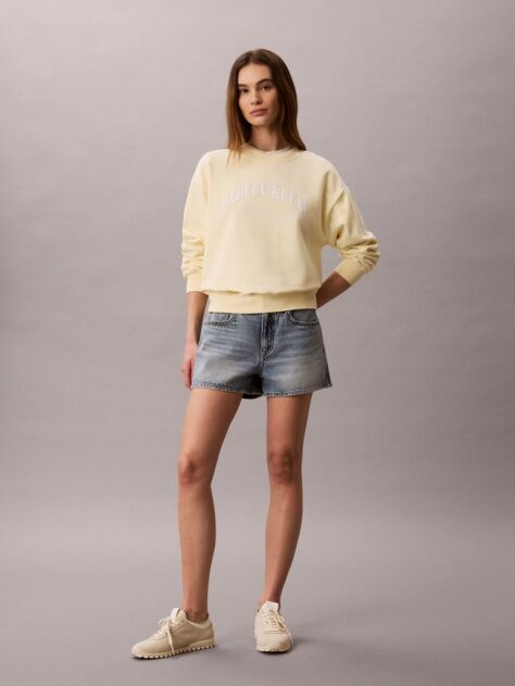 Yellow Varsity Logo Sweatshirt  Women