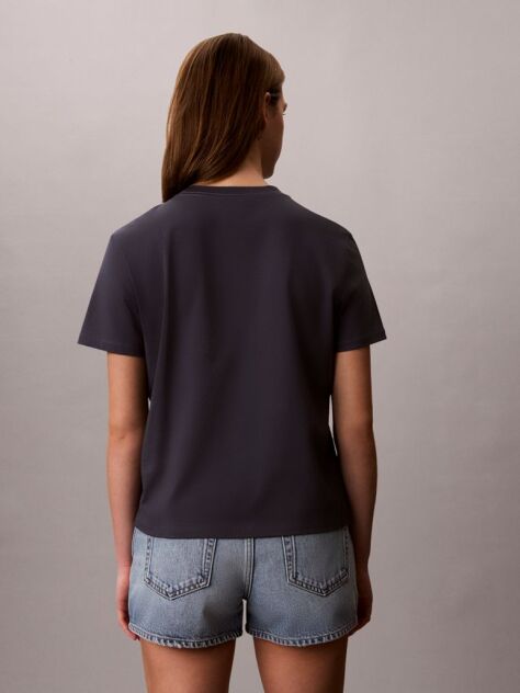 Blue Handwriting Graphic Crew Neck T-Shirt  Women