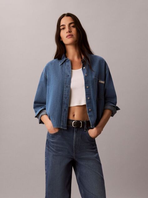 Denim Cropped Fit Shirt  Women