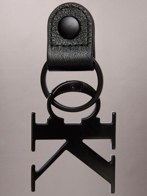Black Bold Monogram Key Fob  Men