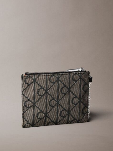 Multi Jacquard Logo Zip Pouch Bag Charm  Women