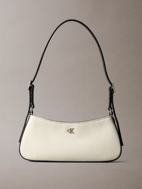 White Cotton Canvas Shoulder Bag  Women