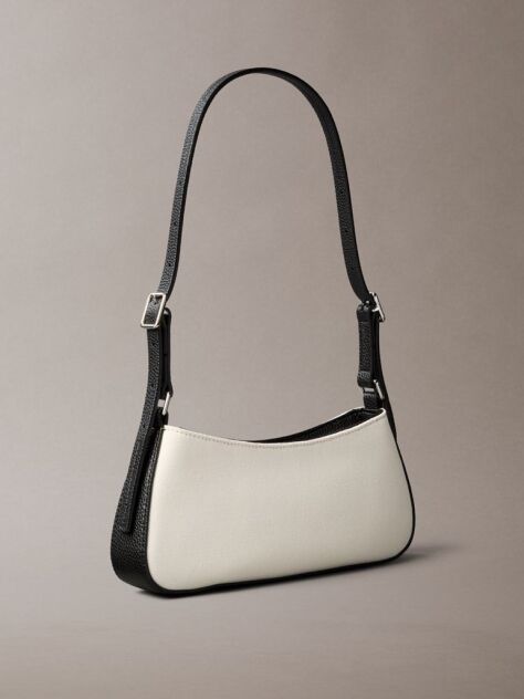 White Cotton Canvas Shoulder Bag  Women