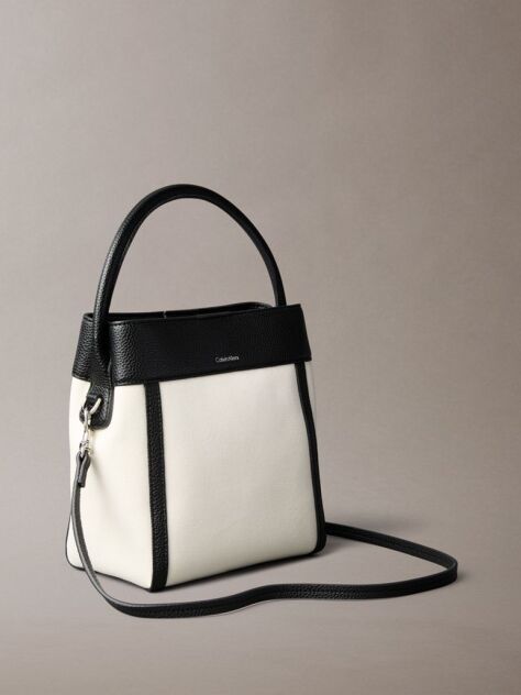 White Cotton Canvas Bucket Bag  Women