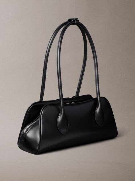 Black Trio Compartment Shoulder Bag  Women