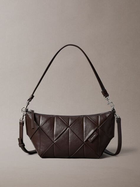 Brown Woven Emblem Shoulder Bag  Women