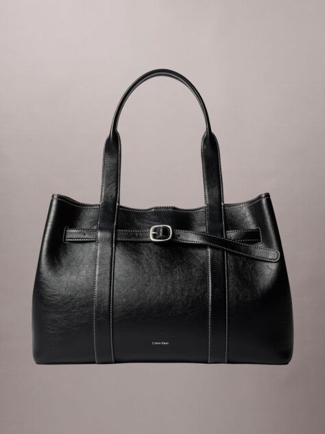 Black Buckle Laptop Tote Bag  Women