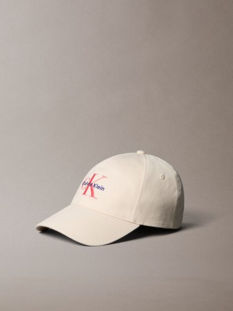 White Cotton Twill Logo Cap  Women