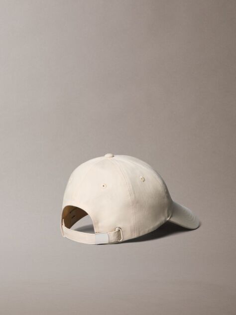 White Cotton Twill Logo Cap  Women