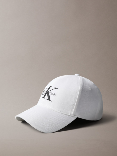 White Cotton Twill Logo Cap  Women