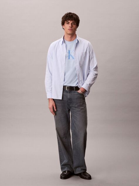 Blue Monogram Logo T-Shirt  Men