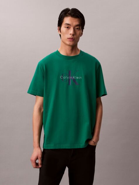 Green Monogram Logo T-Shirt  Men