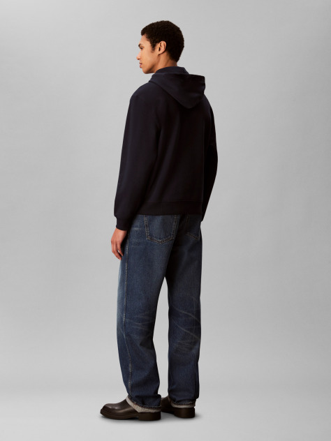 Blue Relaxed Monogram Hoodie  Men