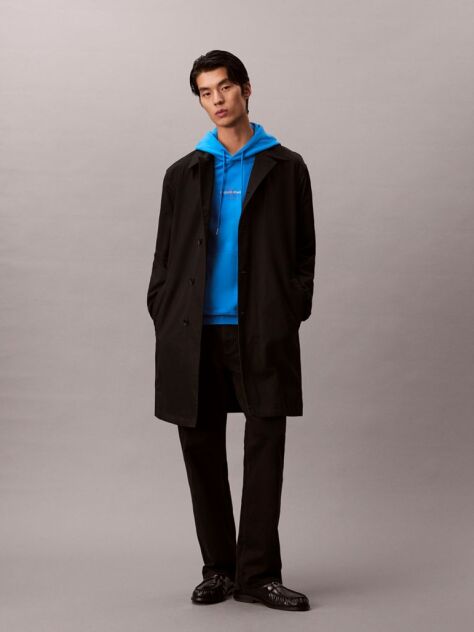 Blue Relaxed Monogram Hoodie  Men