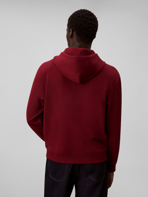 Red Relaxed Monogram Hoodie  Men