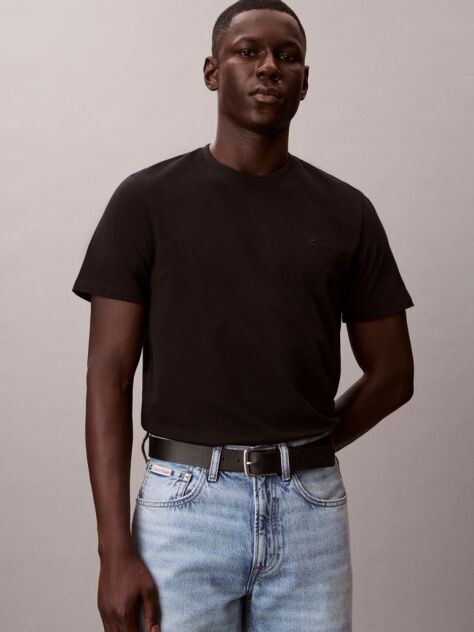 Black Short-Sleeve Classic Monogram Tee  Men