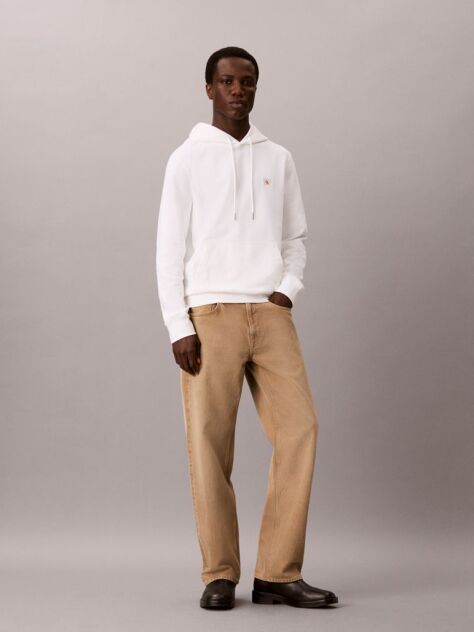 White Slim Technical Fabric Trousers  Men