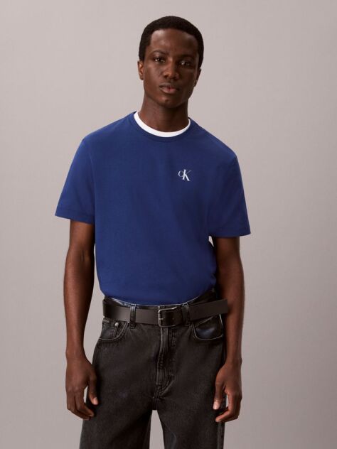 Blue Back Logo Graphic Crew Neck T-Shirt  Men