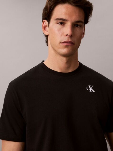 Black Back Logo Graphic Crew Neck T-Shirt  Men