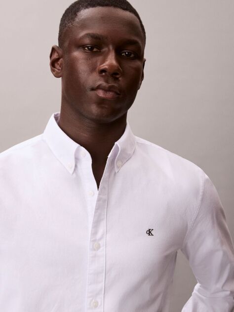 White Solid Classic Oxford Button-Down Shirt  Men