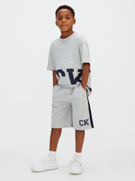 Grey Relaxed Varsity Logo Shorts  Boys