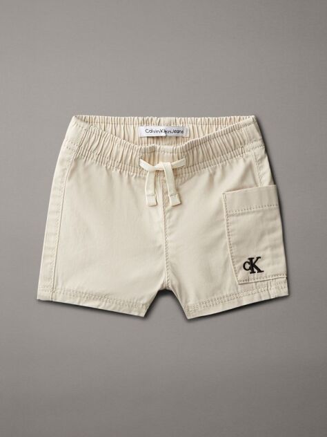Beige Newborn Twill Shorts  Newborn