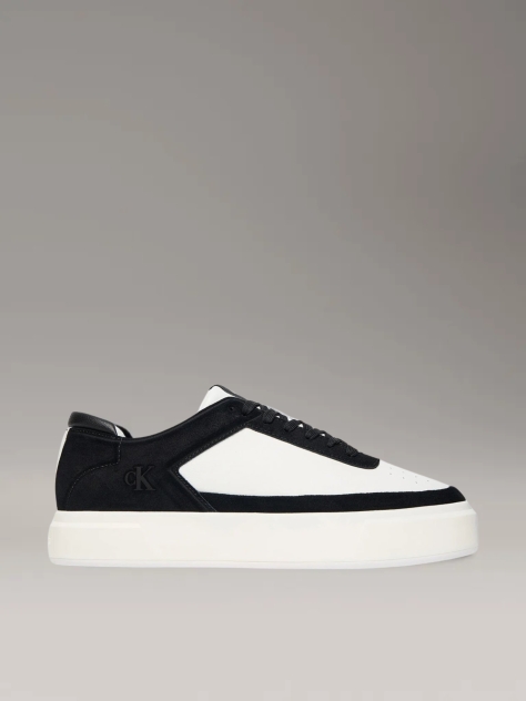 Black Leather and Suede Signature Trainers  Men